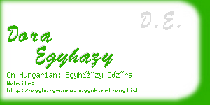 dora egyhazy business card